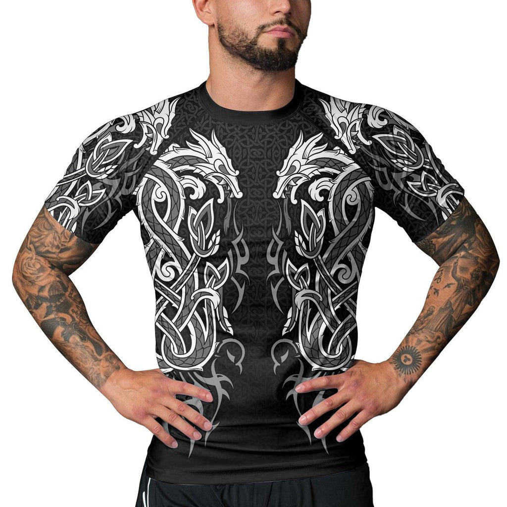 Rashninja Viking Dragon Majesty Ranked Men's Short Sleeve Rash Guard