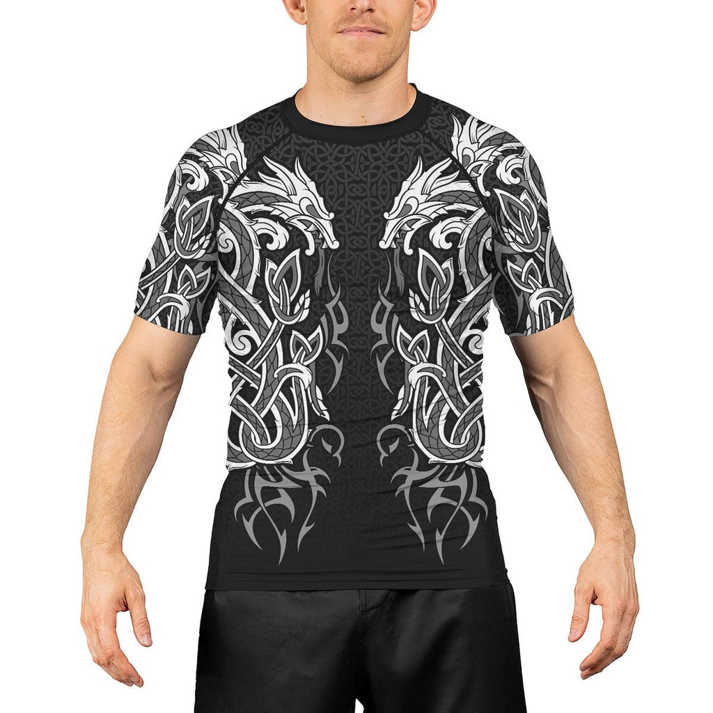 Rashninja Viking Dragon Majesty Ranked Men's Short Sleeve Rash Guard