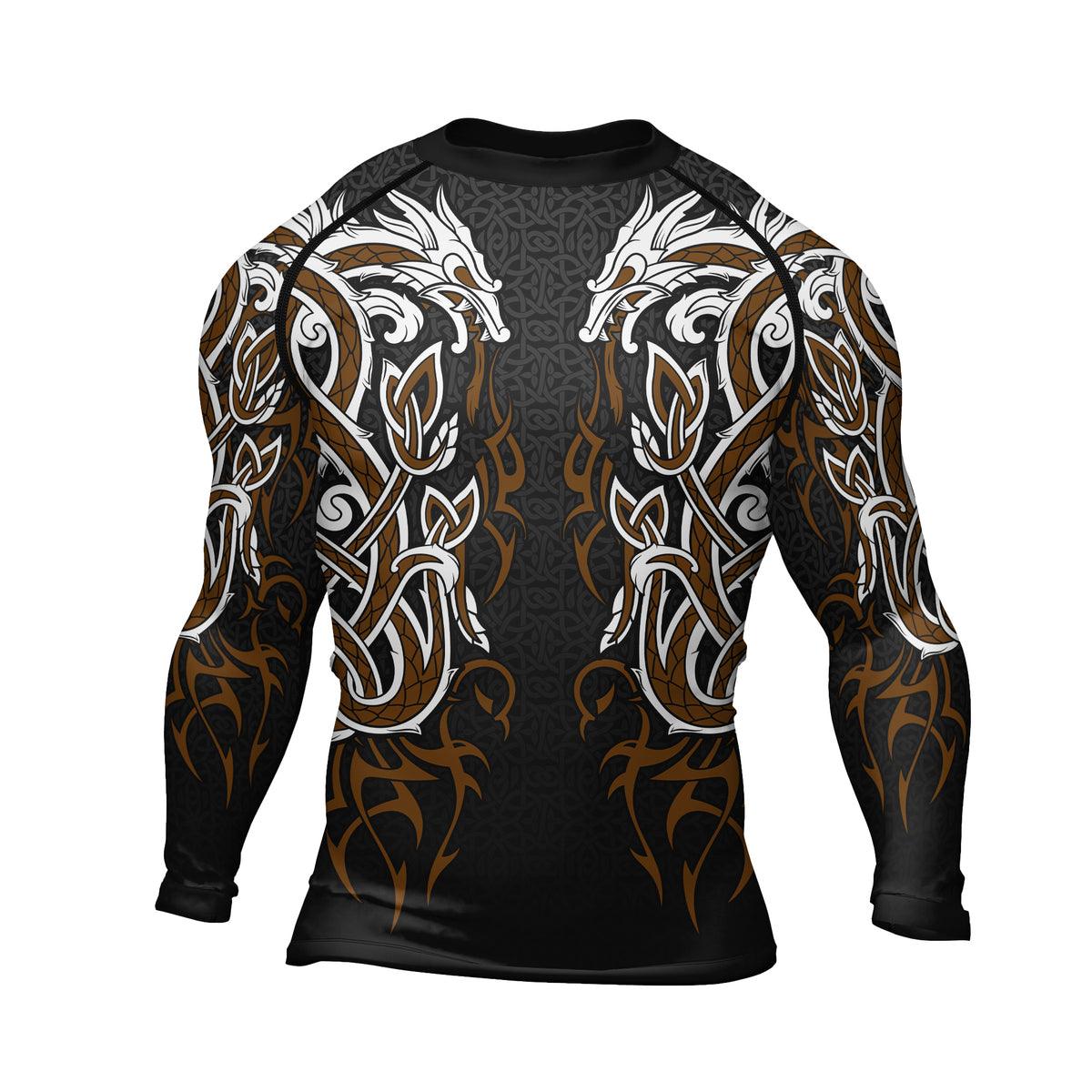 Rashninja Viking Dragon Majesty Ranked Men's Long Sleeve Rash Guard