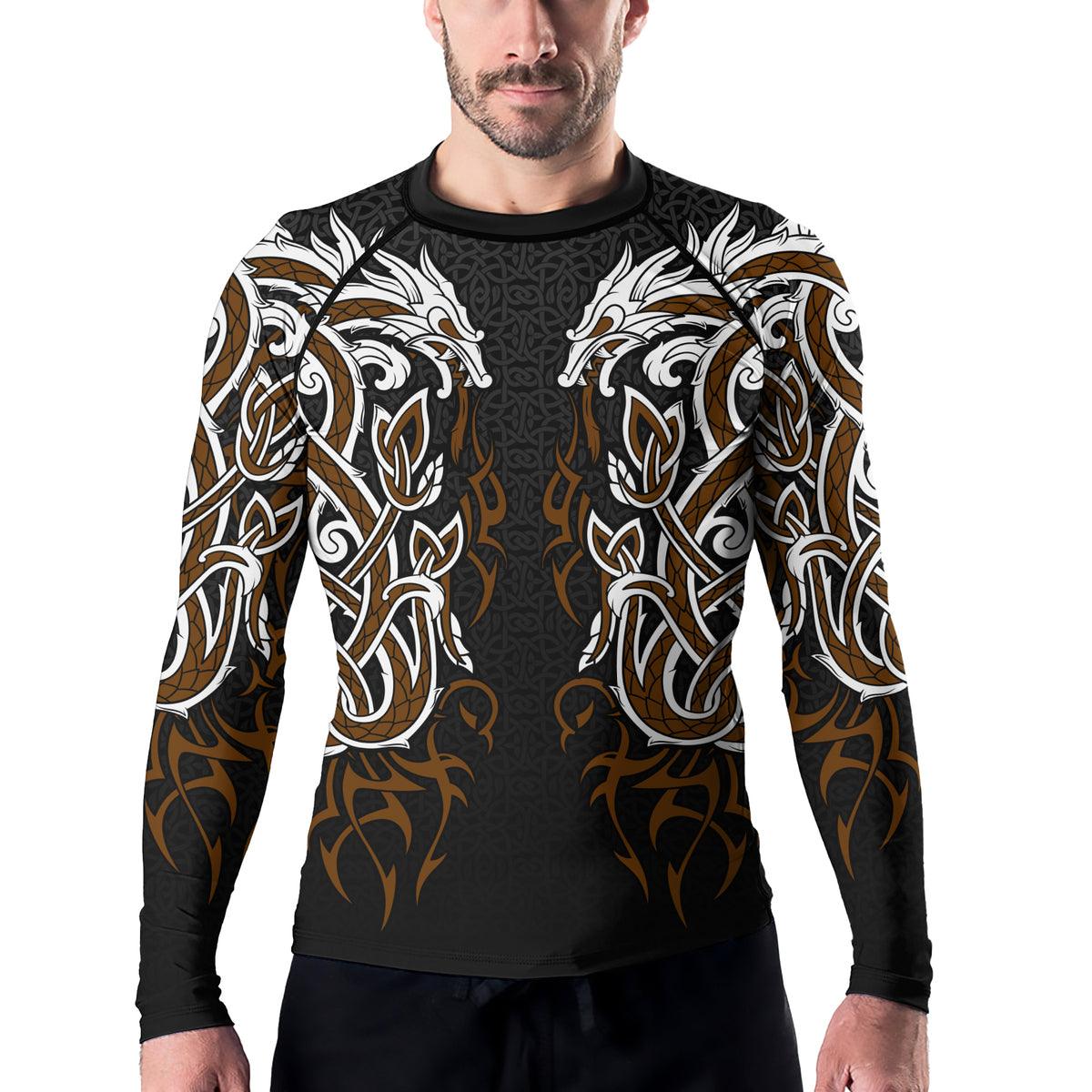 Rashninja Viking Dragon Majesty Ranked Men's Long Sleeve Rash Guard