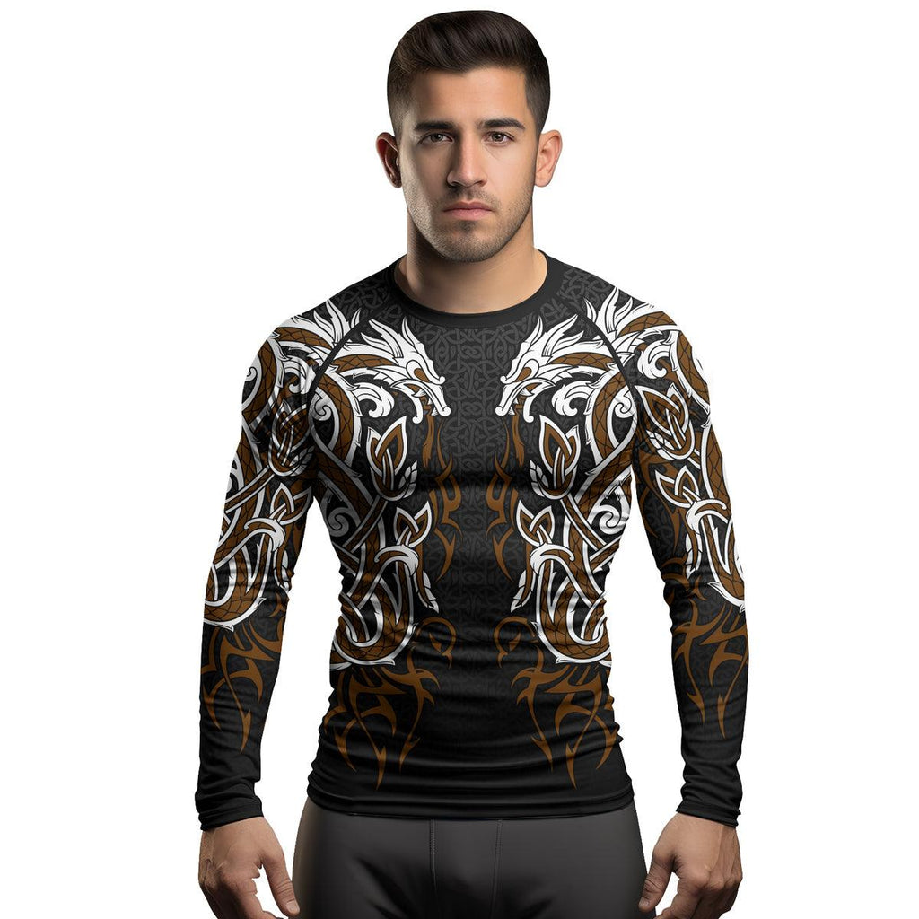 Rashninja Viking Dragon Majesty Ranked Men's Long Sleeve Rash Guard