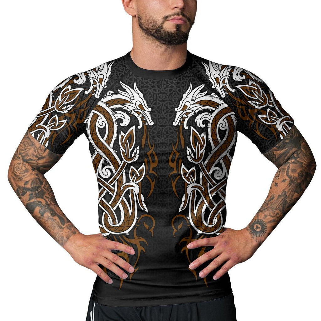 Rashninja Viking Dragon Majesty Ranked Men's Short Sleeve Rash Guard