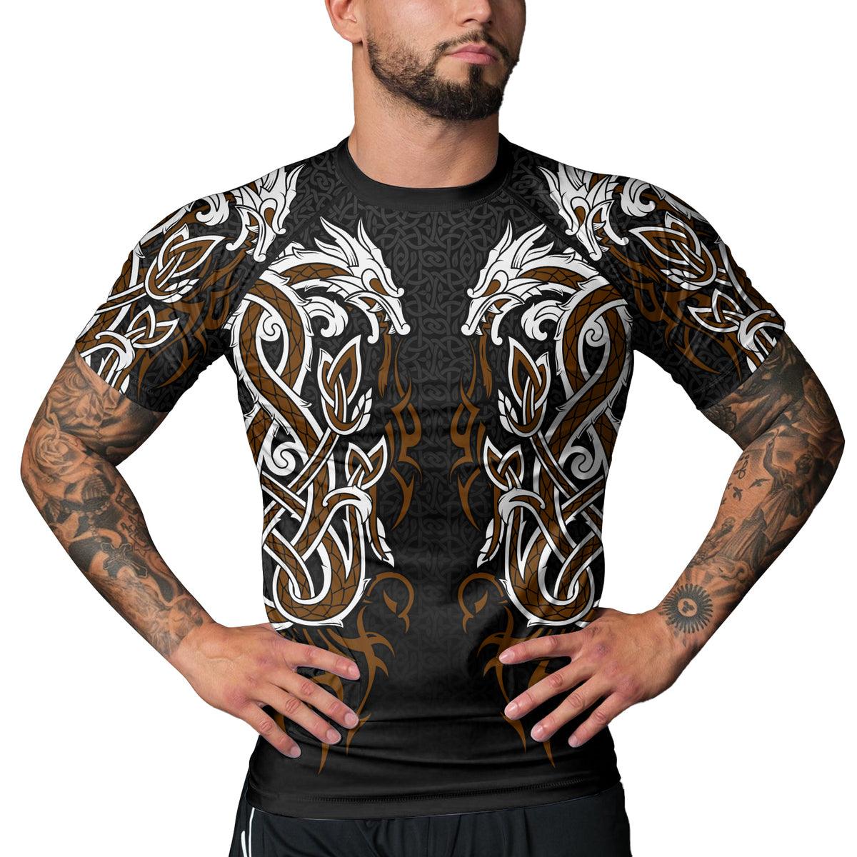Rashninja Viking Dragon Majesty Ranked Men's Short Sleeve Rash Guard