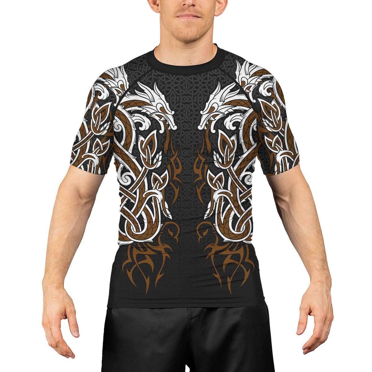 Rashninja Viking Dragon Majesty Ranked Men's Short Sleeve Rash Guard