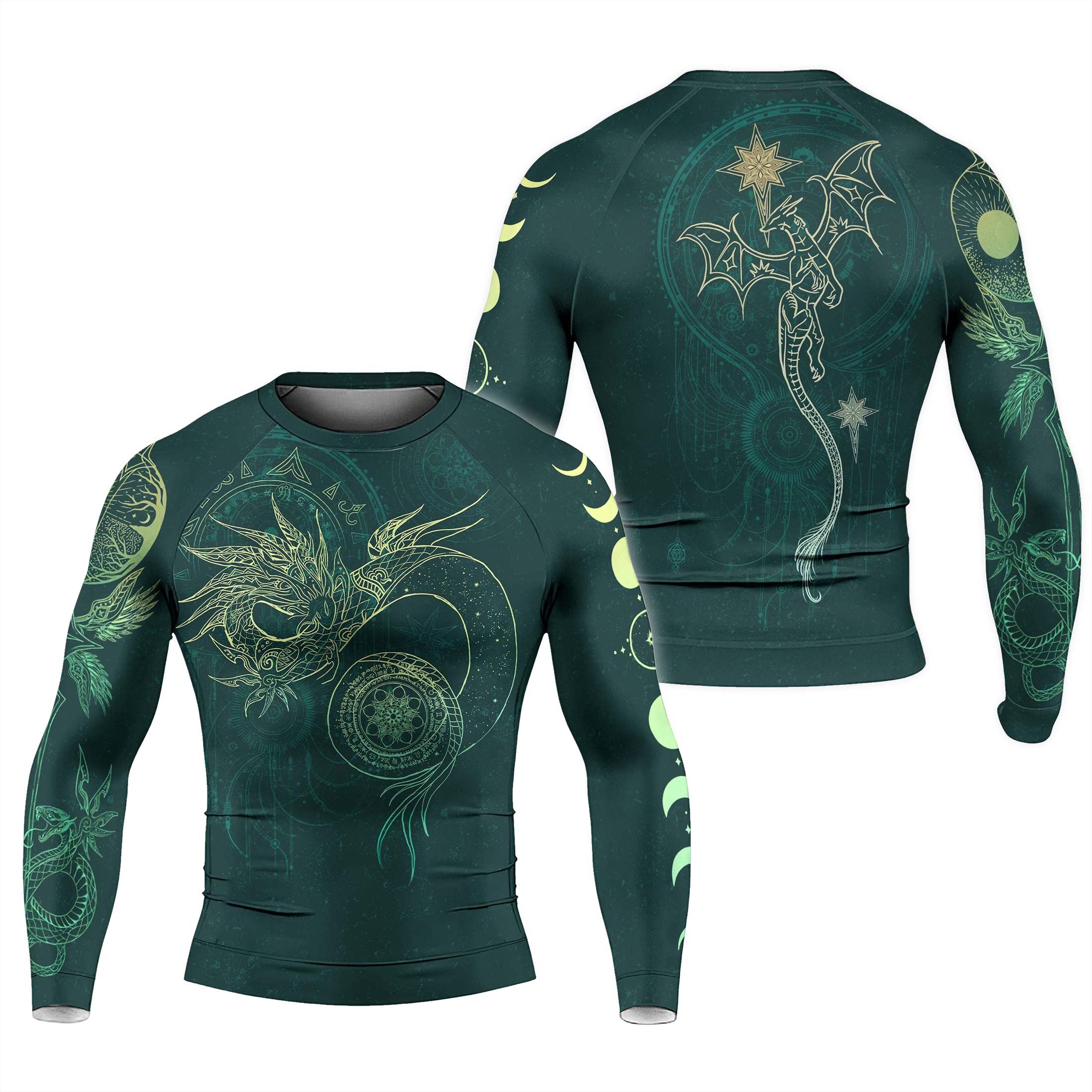 Celestial Dragon Rune Men's Long Sleeve Rash Guard