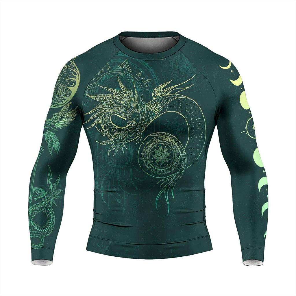 Celestial Dragon Rune Men's Long Sleeve Rash Guard