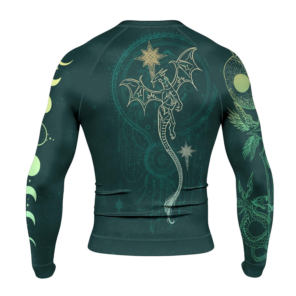 Celestial Dragon Rune Men's Long Sleeve Rash Guard