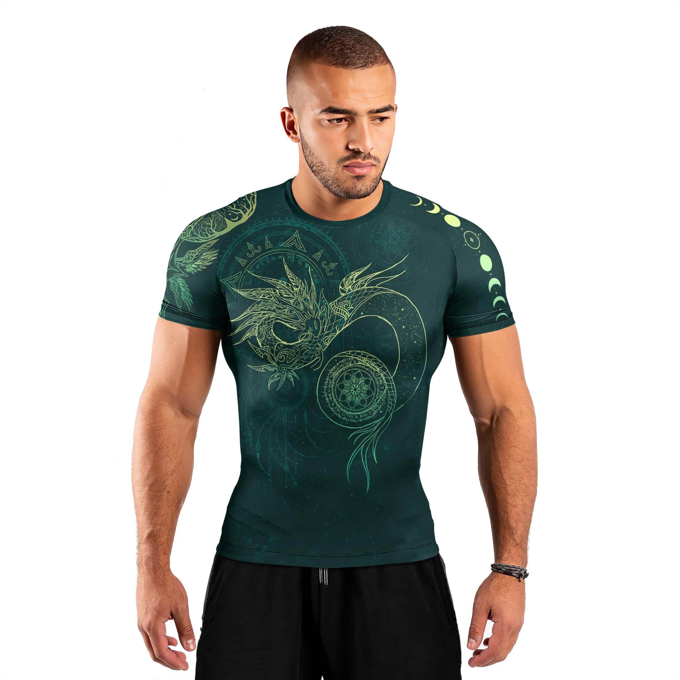 Celestial Dragon Rune Men's Short Sleeve Rash Guard