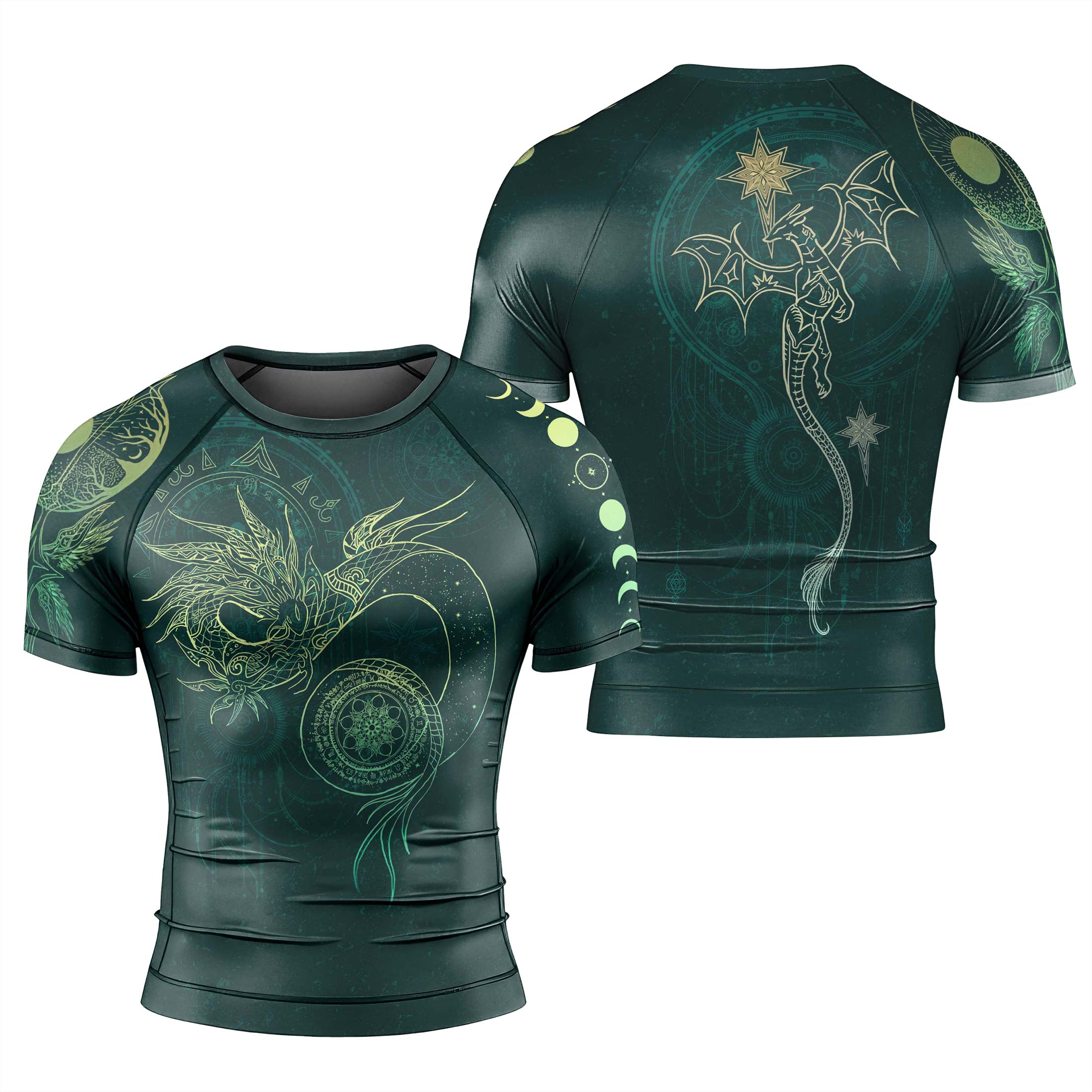Celestial Dragon Rune Men's Short Sleeve Rash Guard