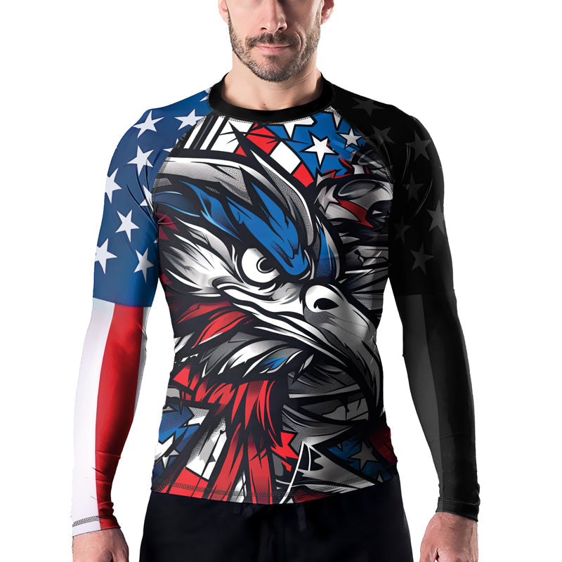 Rashninja Patriotic Eagle Sleeve Men's Long Sleeve Rash Guard