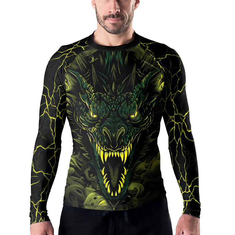 Rashninja Dragon Green Men's Long Sleeve Rash Guard