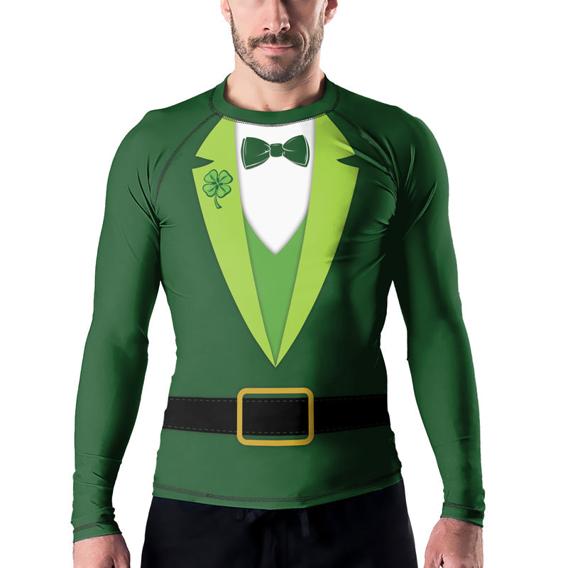 Rashninja Leprechaun Suit Men's Long Sleeve Rash Guard