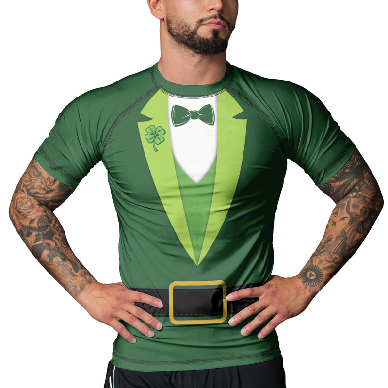 Rashninja Leprechaun Suit Men's Short Sleeve Rash Guard