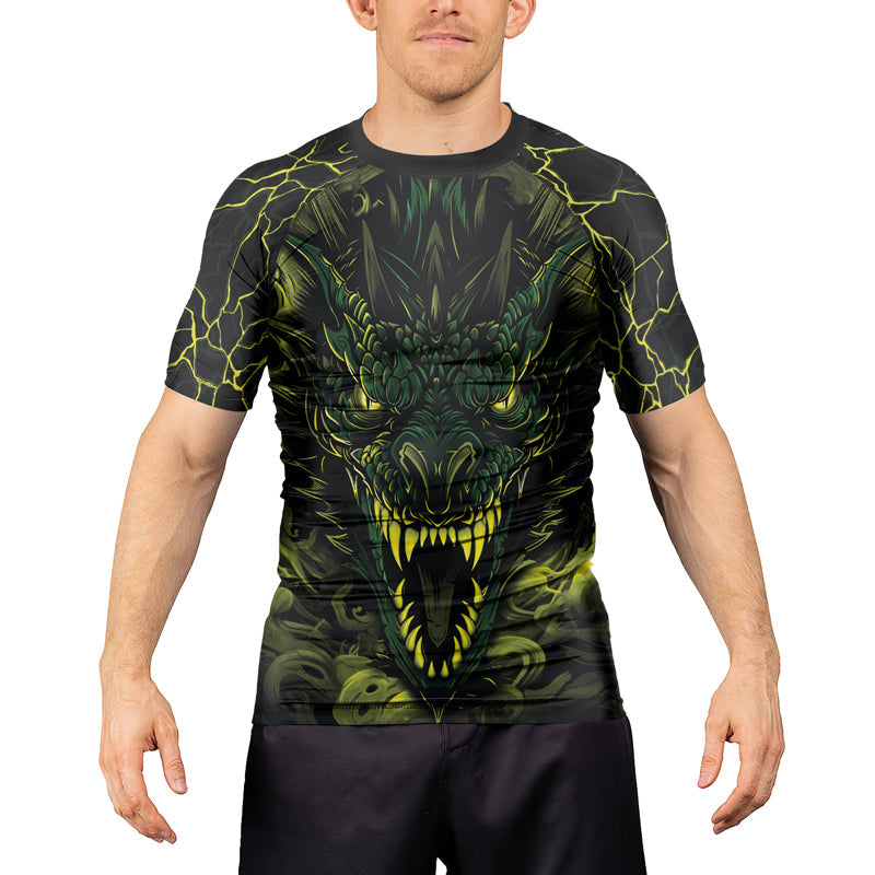 Rashninja Dragon Green Men's Short Sleeve Rash Guard