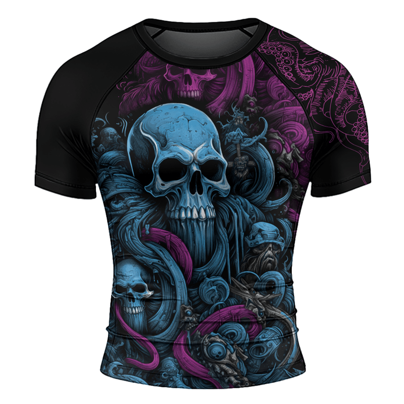 Rashninja Octopus Skull Majesty Men's Short Sleeve Rash Guard