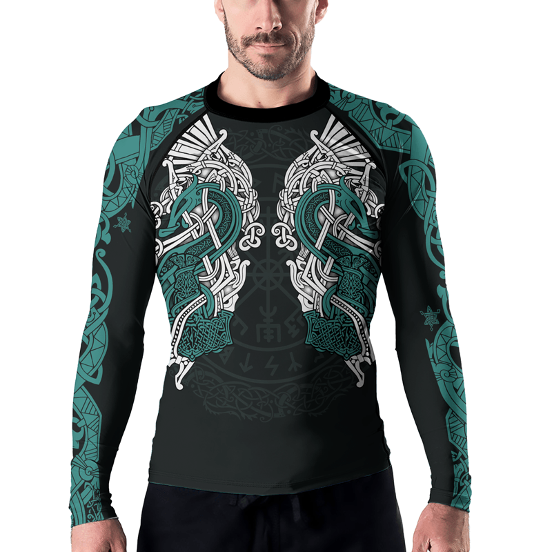 Rashninja Thor's Mighty Hammer Men's Long Sleeve Rash Guard