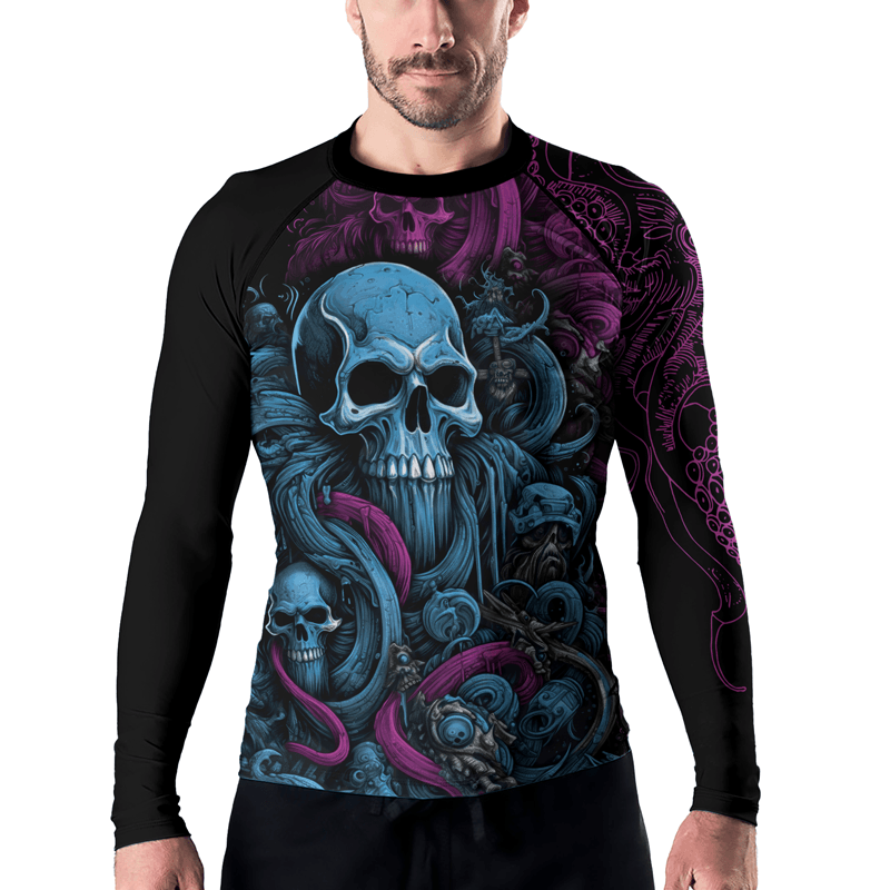 Rashninja Octopus Skull Majesty Men's Long Sleeve Rash Guard