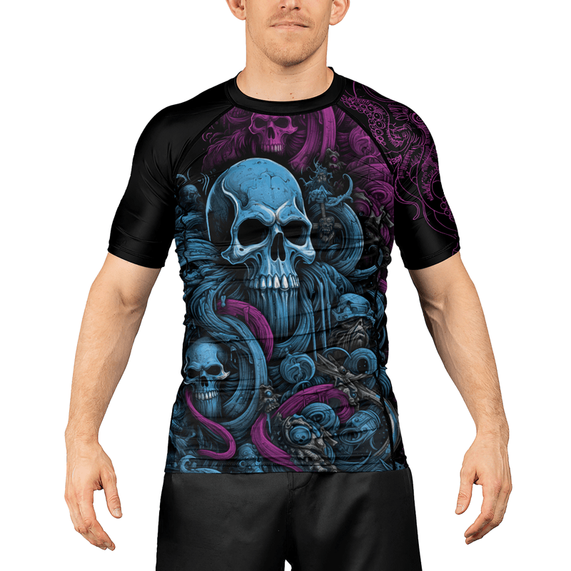 Rashninja Octopus Skull Majesty Men's Short Sleeve Rash Guard