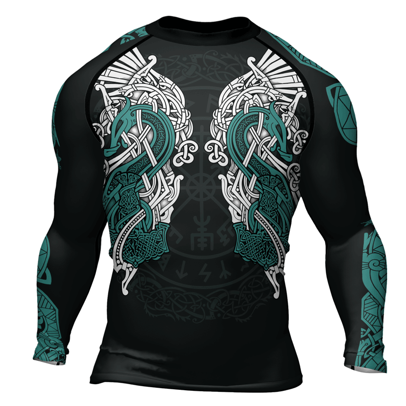 Rashninja Thor's Mighty Hammer Men's Long Sleeve Rash Guard