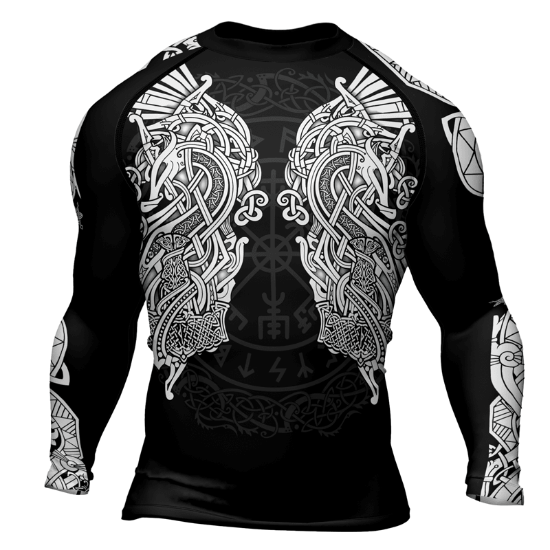 Rashninja Thor's Mighty Hammer Men's Long Sleeve Rash Guard