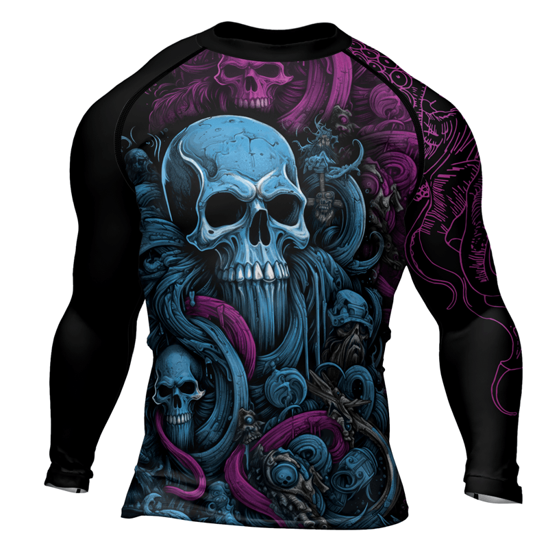 Rashninja Octopus Skull Majesty Men's Long Sleeve Rash Guard