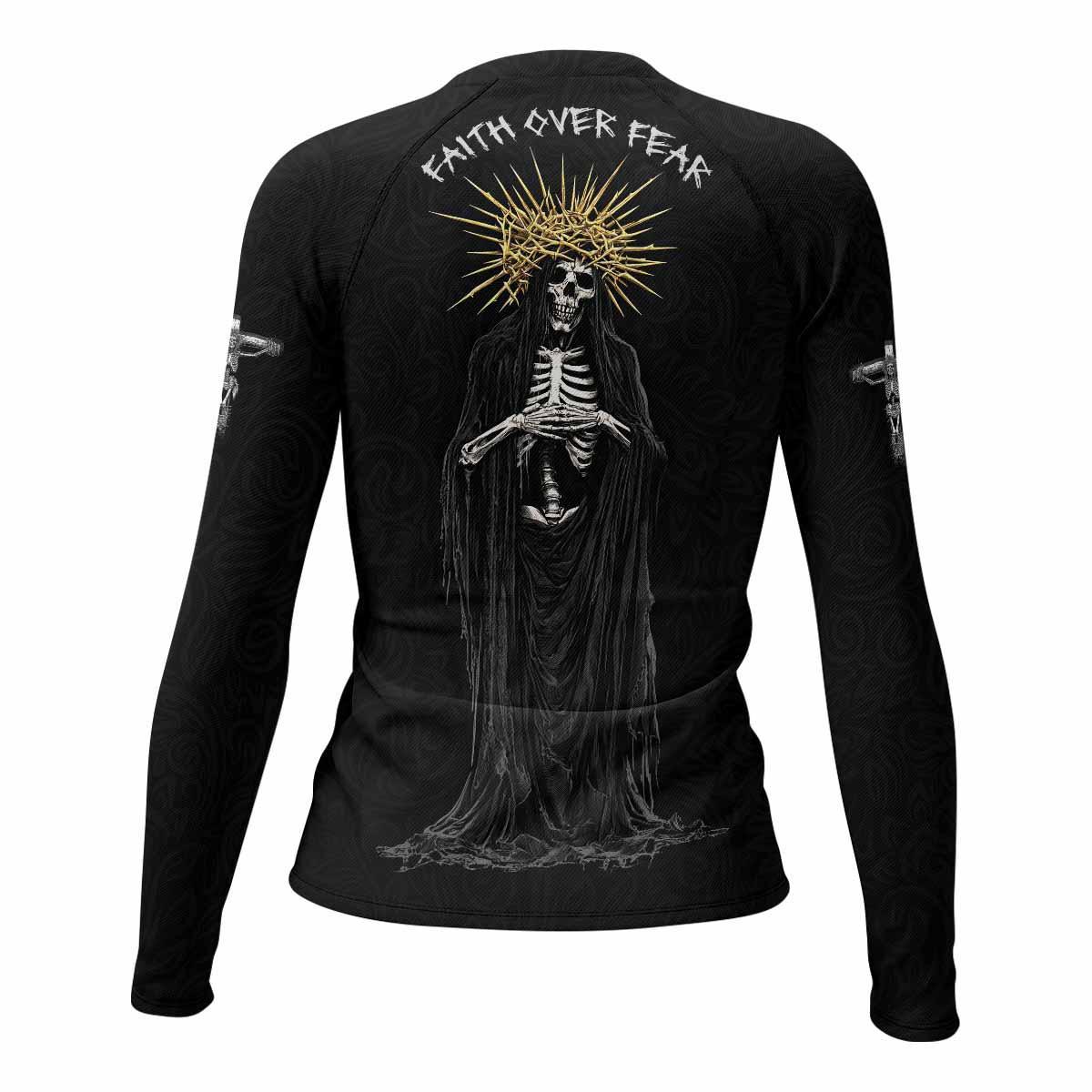 Faith Over Fear Dark Halo Rash Guard