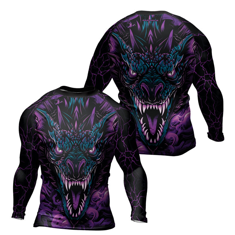 Rashninja Dragon Purple Men's Long Sleeve Rash Guard