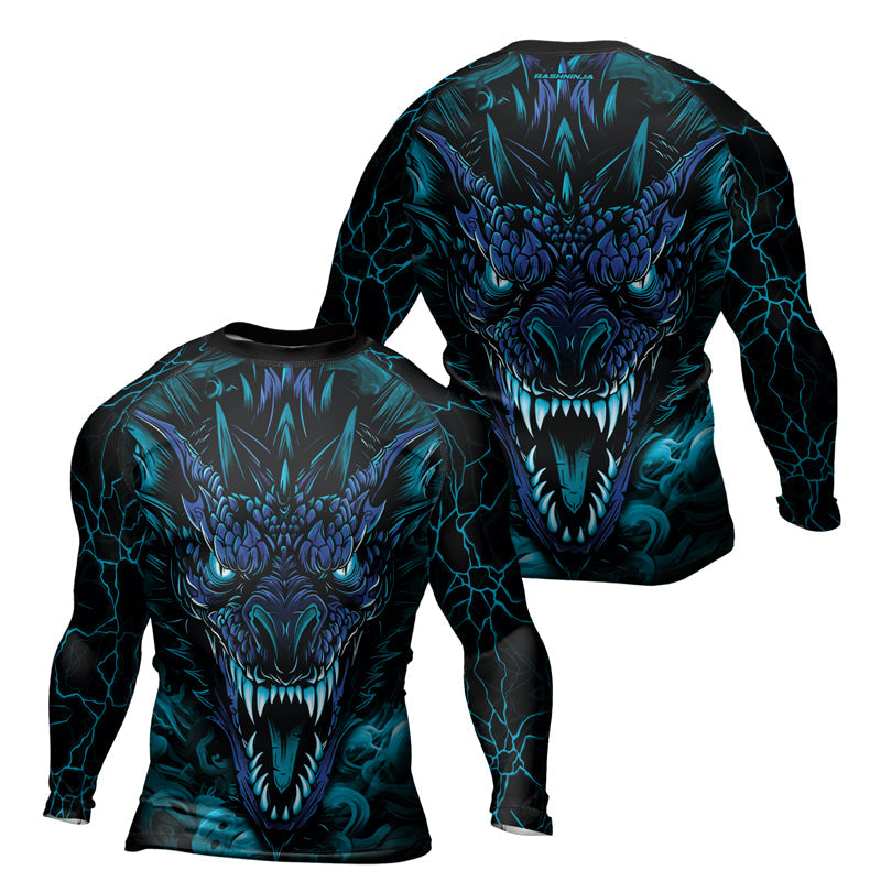 Rashninja Dragon Blue Men's Long Sleeve Rash Guard