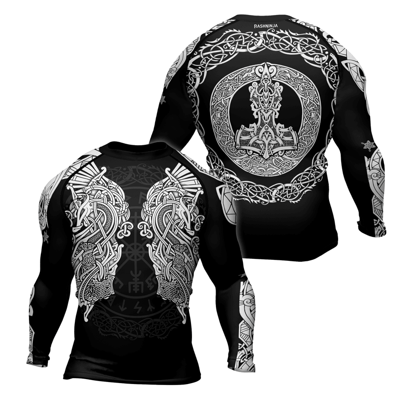 Rashninja Thor's Mighty Hammer Men's Long Sleeve Rash Guard