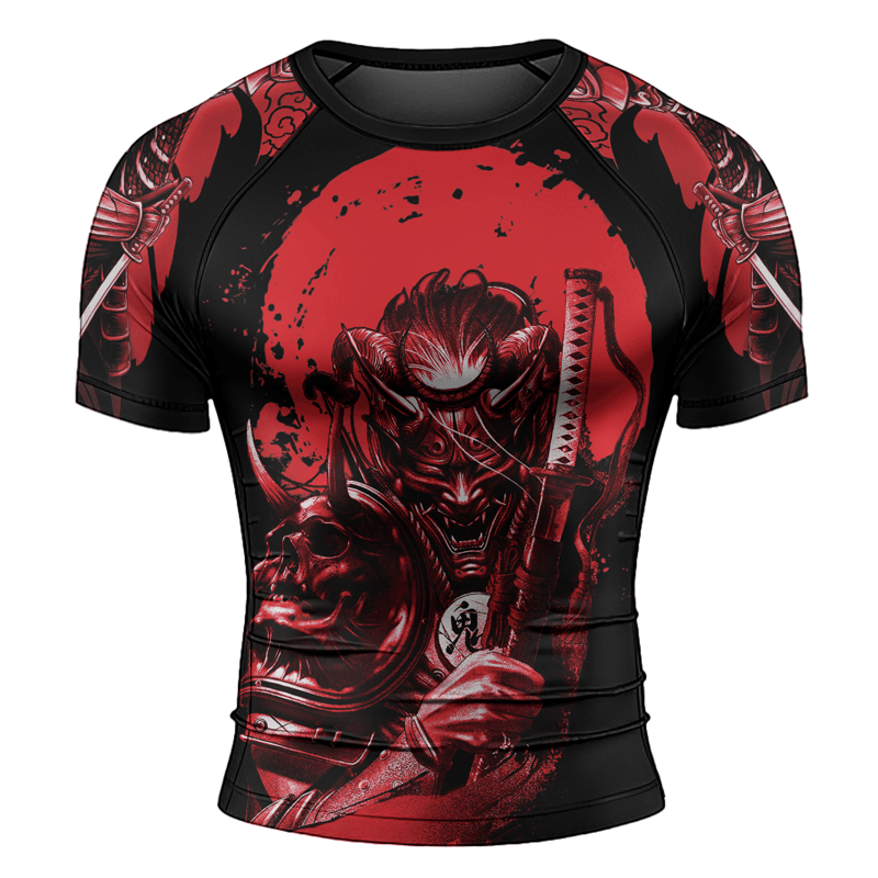 Rashninja Katana Master Samurai Swordplay Men's Short Sleeve Rash Guard