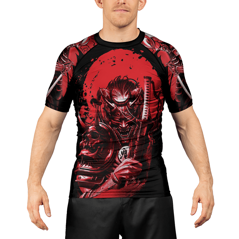 Rashninja Katana Master Samurai Swordplay Men's Short Sleeve Rash Guard