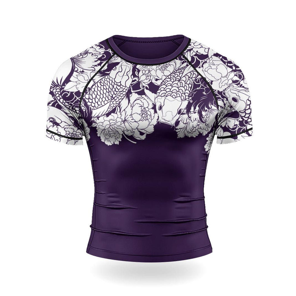 Rashninja Ranked Japanese Koi Fish Men's Short Sleeve Rash Guard