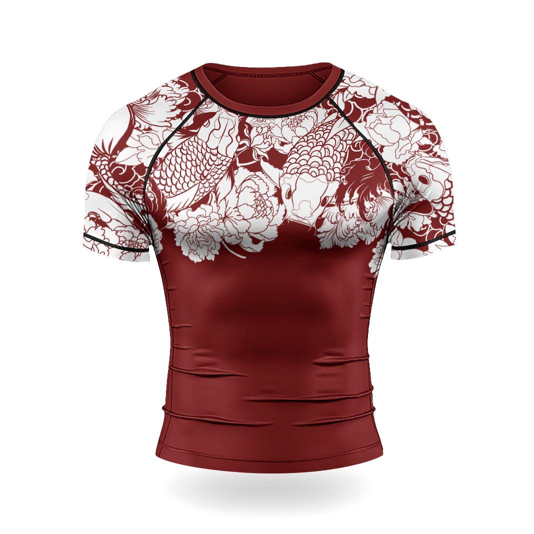 Rashninja Ranked Japanese Koi Fish Men's Short Sleeve Rash Guard