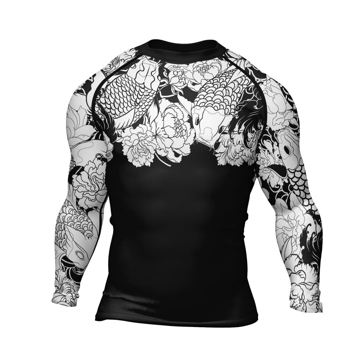 Rashninja Ranked Japanese Koi Fish Men's Long Sleeve Rash Guard