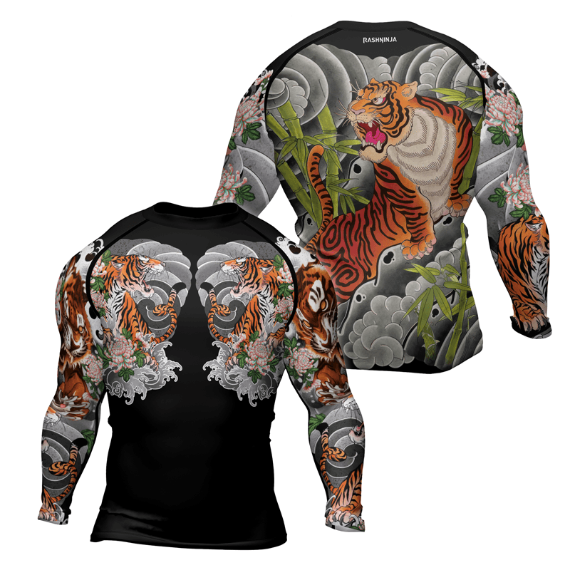 Rashninja Wild Tiger Forest Men's Long Sleeve Rash Guard