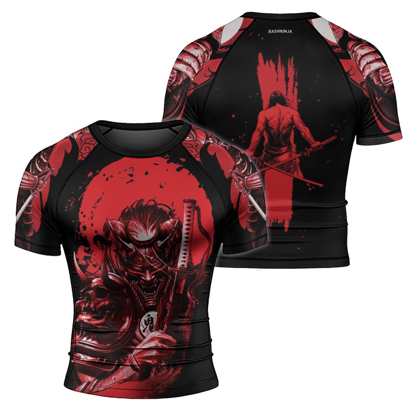 Rashninja Katana Master Samurai Swordplay Men's Short Sleeve Rash Guard