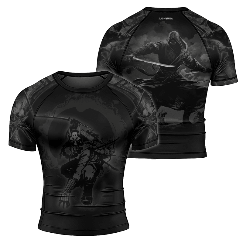 Rashninja Warrior's Whispers Men's Short Sleeve Rash Guard