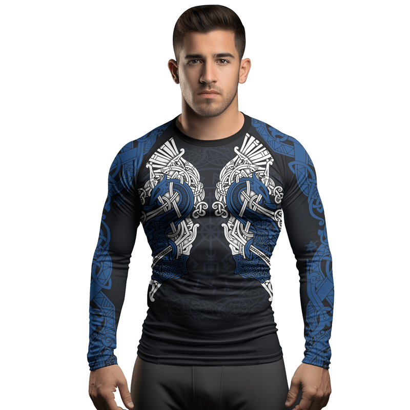 Rashninja Thor's Mighty Hammer Men's Long Sleeve Rash Guard