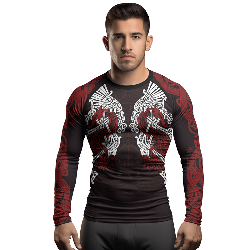 Rashninja Mjolnir's Might Men's Long Sleeve Rash Guard