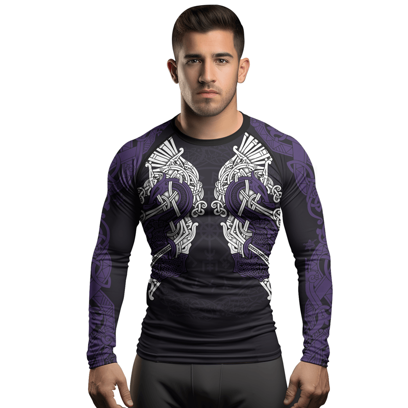 Rashninja Thor's Mighty Hammer Men's Long Sleeve Rash Guard