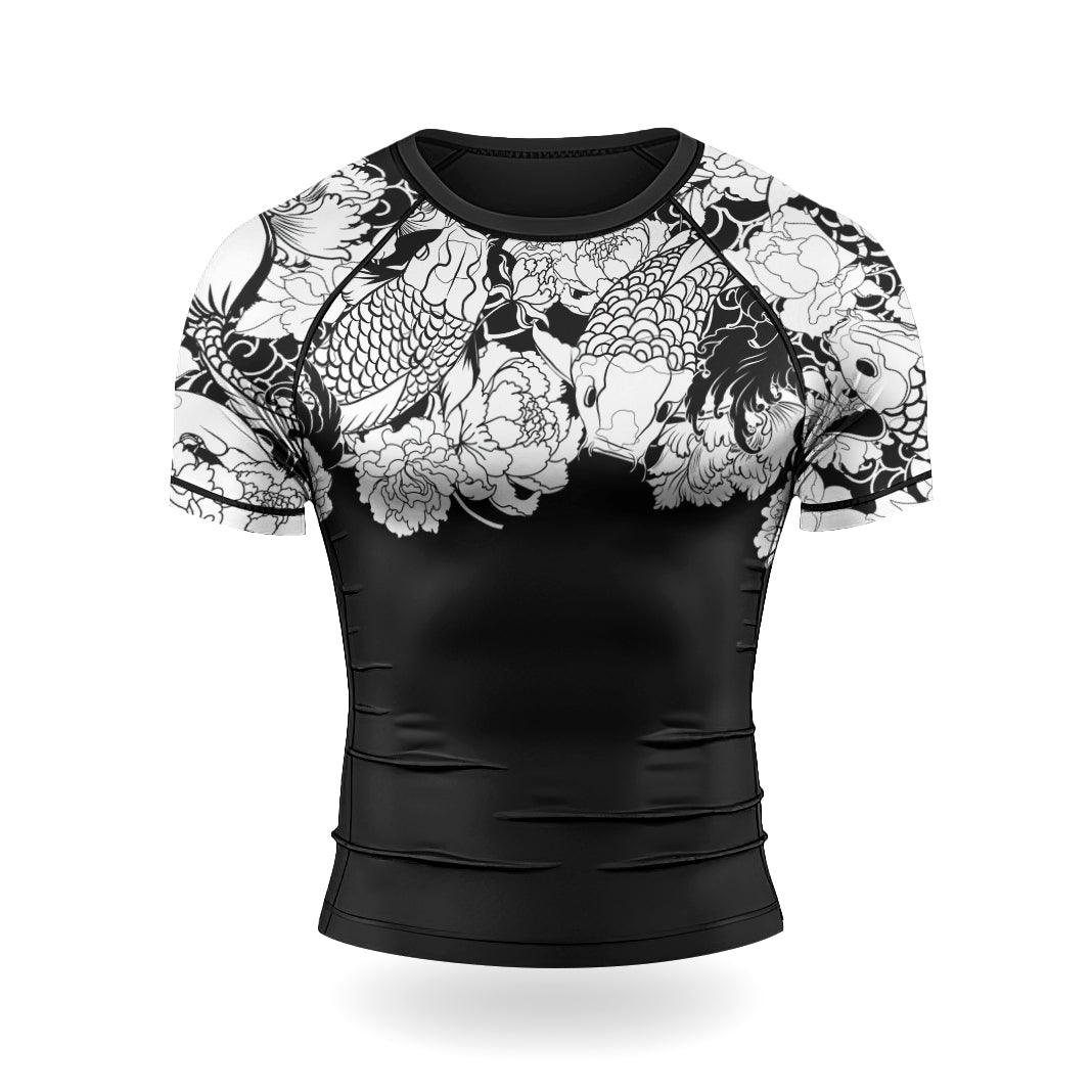 Rashninja Ranked Japanese Koi Fish Men's Short Sleeve Rash Guard