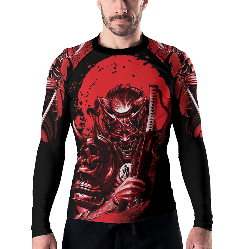 Rashninja Katana Master Samurai Swordplay Men's Long Sleeve Rash Guard