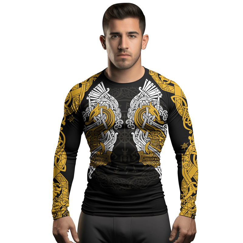 Rashninja Mjolnir's Might Men's Long Sleeve Rash Guard