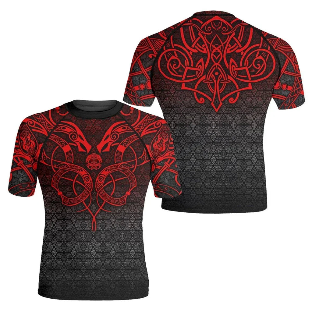 Viking Fenrir Rune 2 High Quality Men's Short Sleeve Rash Guard