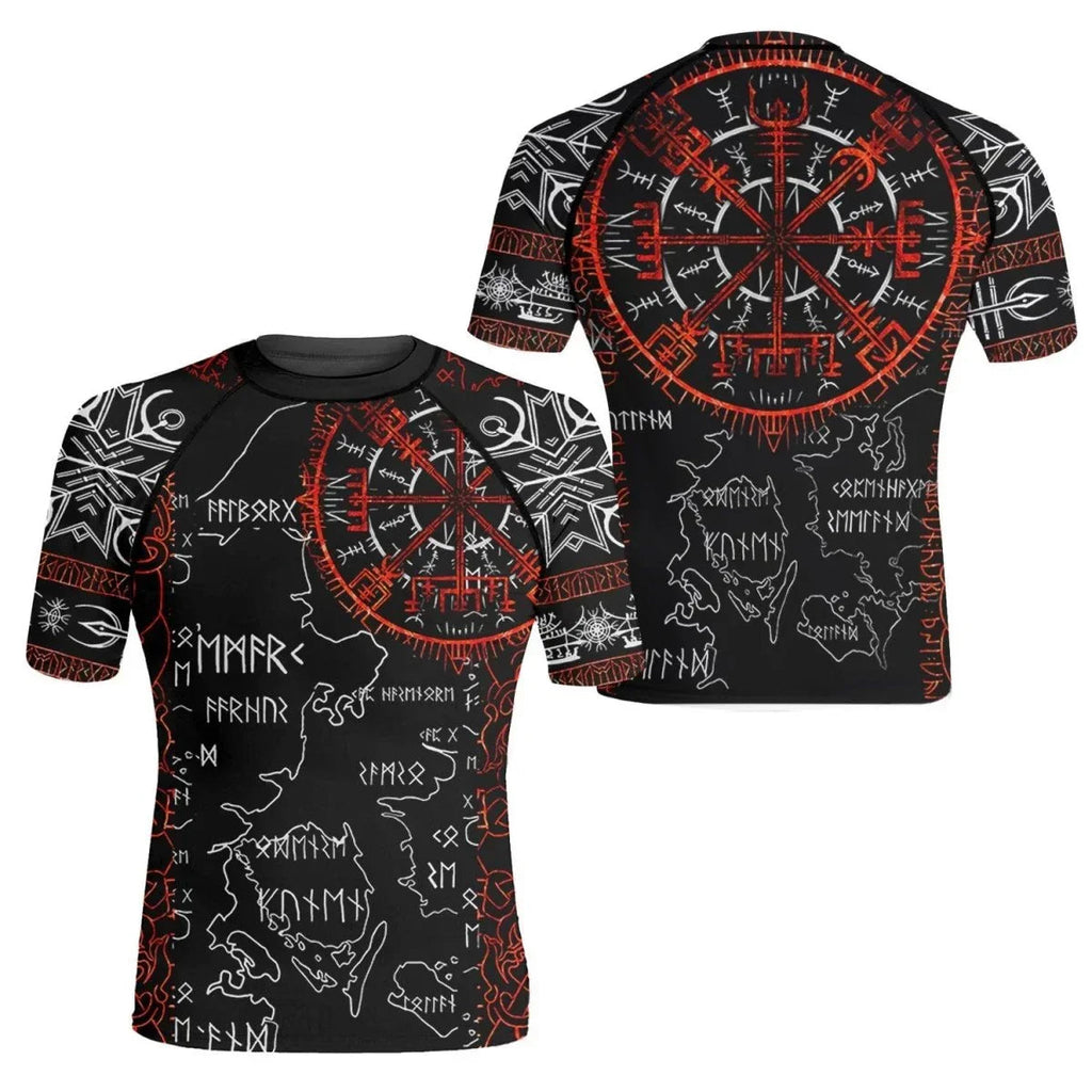 Sol Rune Viking Compass Men's Short Sleeve Rash Guard