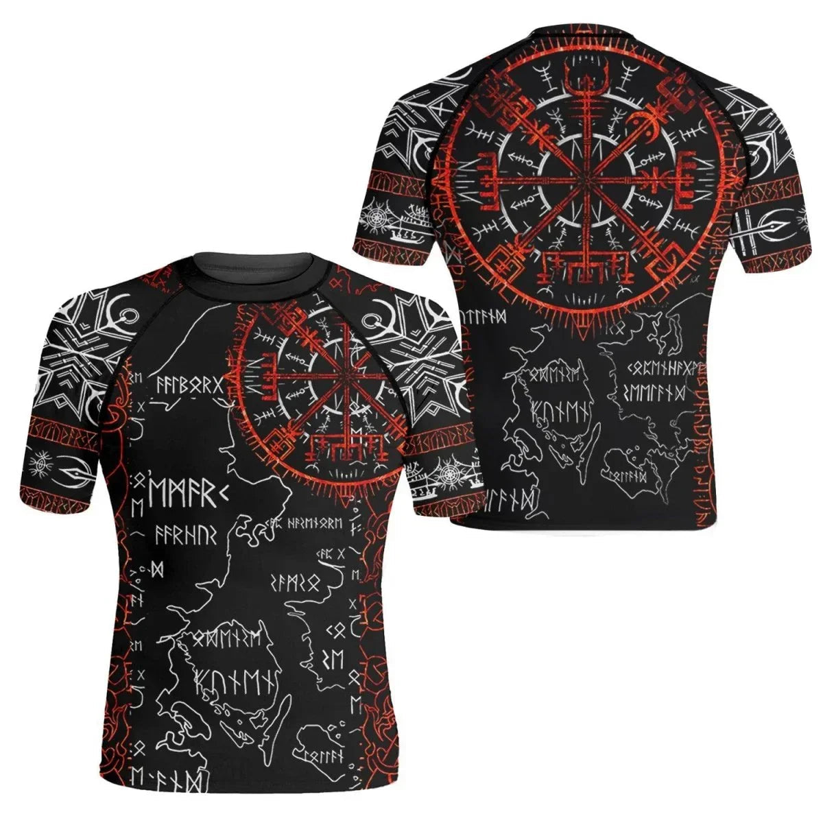Sol Rune Viking Compass Men's Short Sleeve Rash Guard