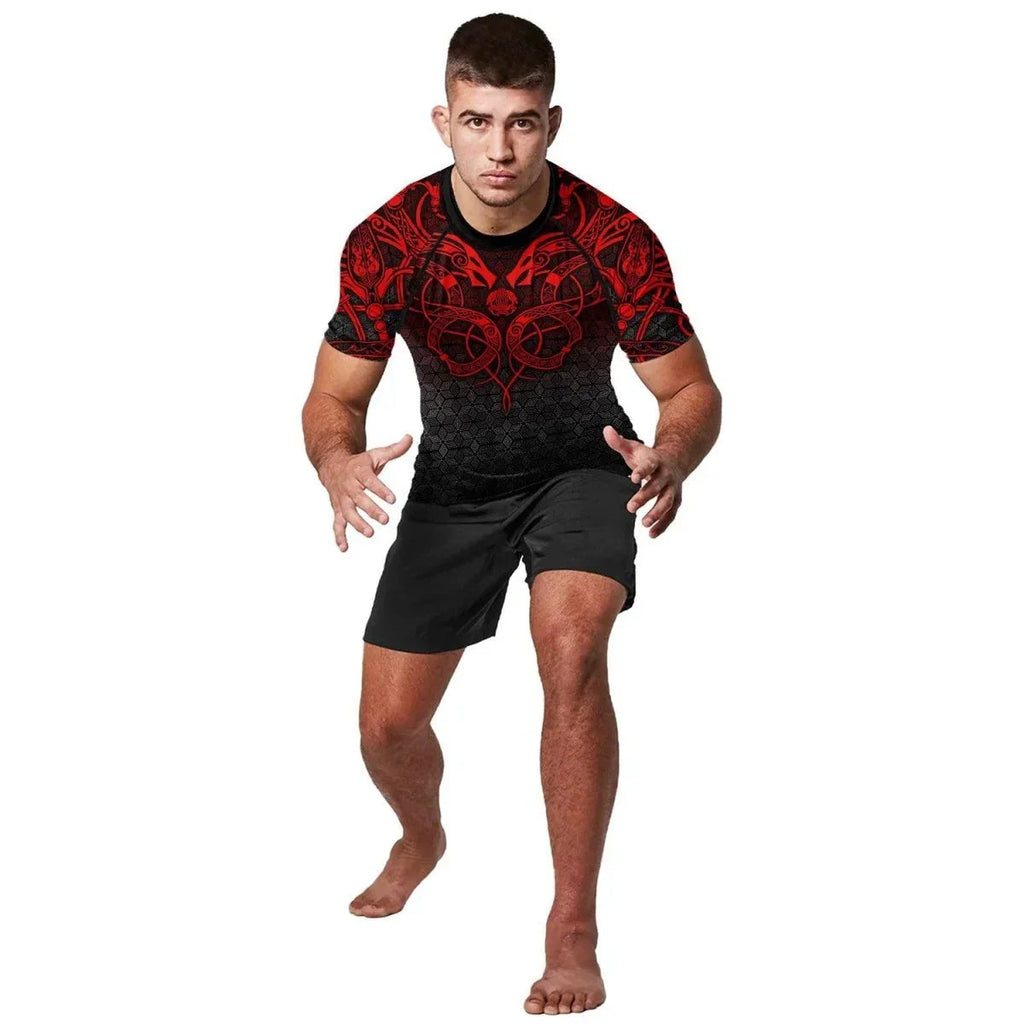 Viking Fenrir Rune 2 High Quality Men's Short Sleeve Rash Guard
