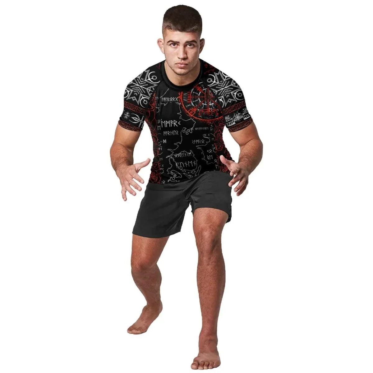 Sol Rune Viking Compass Men's Short Sleeve Rash Guard