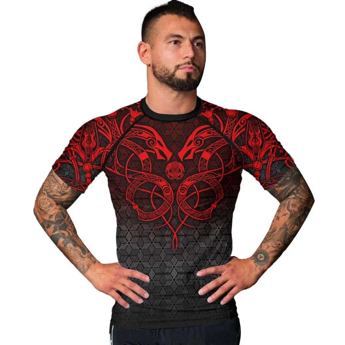 Viking Fenrir Rune 2 High Quality Men's Short Sleeve Rash Guard