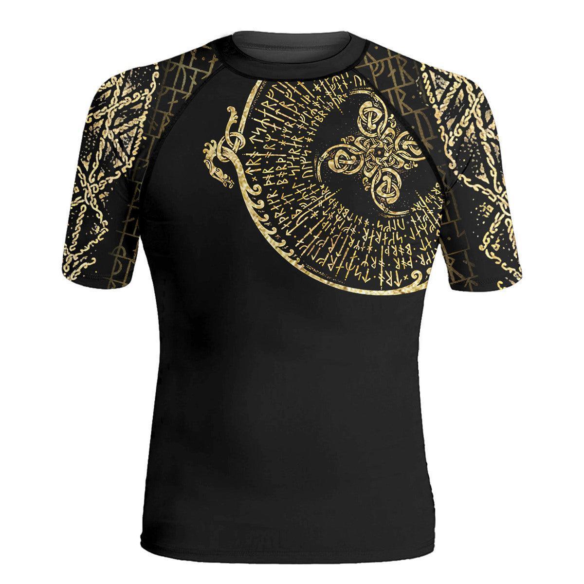 Golden Viking Horn Men's Short Sleeve Rash Guard